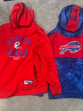 Buffalo Bills hooded sweatshirts.
